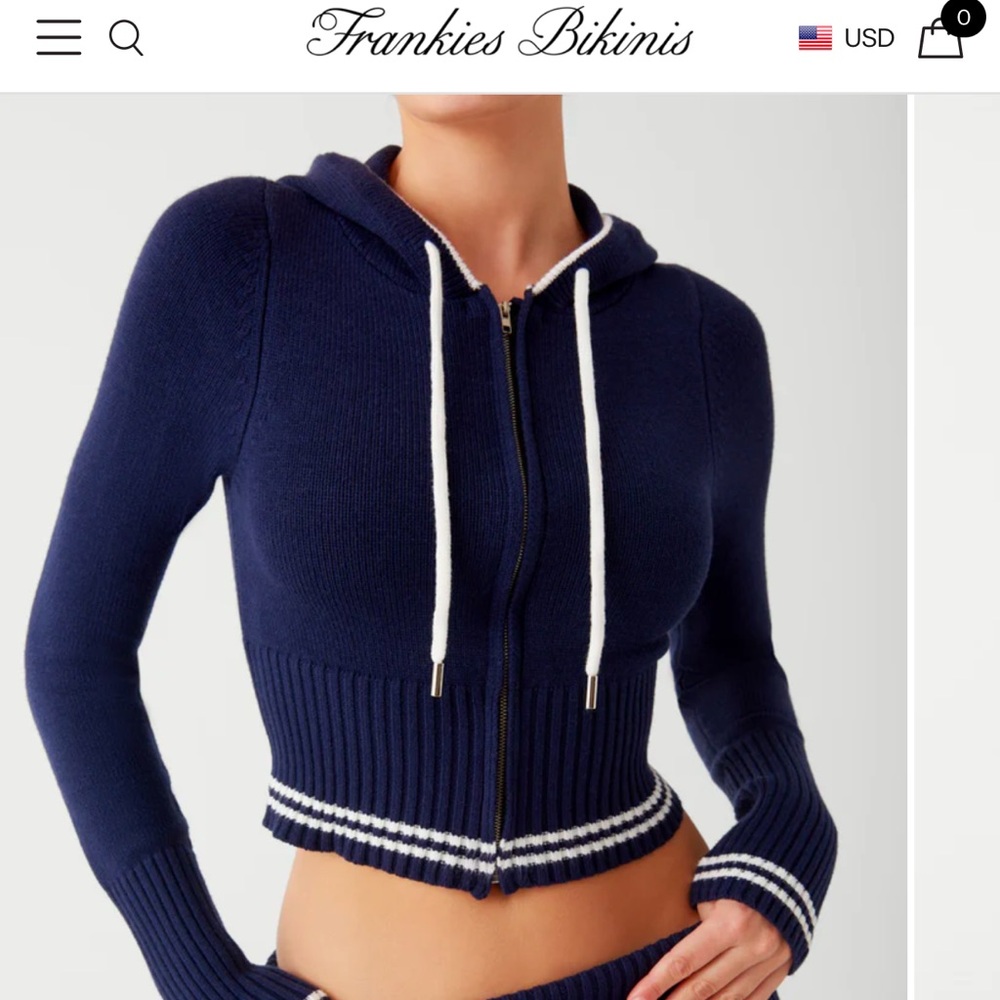 Frankie’s Bikinis NWT Aimee Cloud Knit zip up hoodie